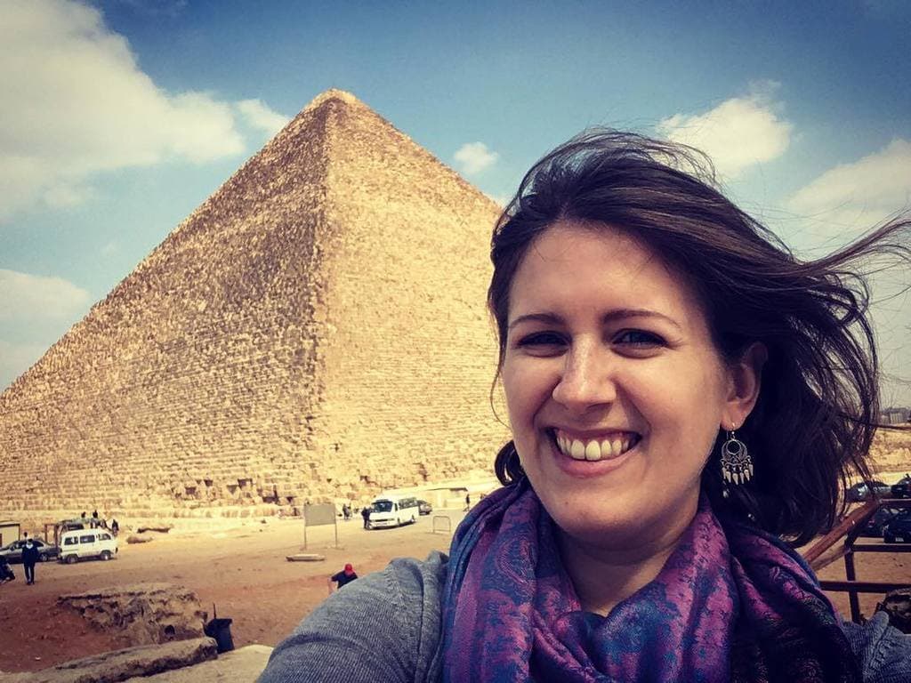 Kate's great hair day at the Great Pyramids